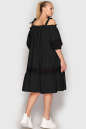 Летнее платье с расклешённой юбкой черного цвета 212 No2|интернет-магазин vvlen.com