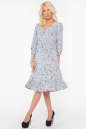 Повседневное платье с расклешённой юбкой серо-голубого цвета 2964.100 No1|интернет-магазин vvlen.com