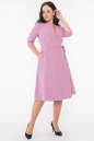 Повседневное платье с расклешённой юбкой фрезового цвета 2947.132 No1|интернет-магазин vvlen.com