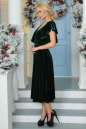 Вечернее платье с расклешённой юбкой темно-зеленого цвета 2465.26 No1|интернет-магазин vvlen.com