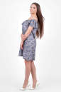 Повседневное платье футляр синего с белым цвета 2369.84 d32 No1|интернет-магазин vvlen.com