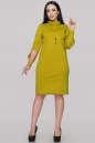 Платье с воротником горчично-оливковое 2889.47 No1|интернет-магазин vvlen.com