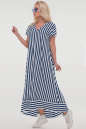 Платье в полоску оверсайз синее с белым 2835-1.17 No0|интернет-магазин vvlen.com