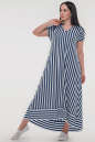 Платье в полоску оверсайз синее с белым 2835-1.17 No4|интернет-магазин vvlen.com