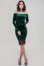 Коктейльное платье футляр темно-зеленого цвета 2624-1.26|интернет-магазин vvlen.com