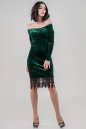 Коктейльное платье футляр темно-зеленого цвета 2624-1.26 No1|интернет-магазин vvlen.com