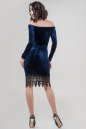 Коктейльное платье футляр синего цвета 2624-1.26 No2|интернет-магазин vvlen.com