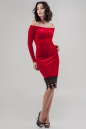Коктейльное платье футляр красного цвета 2624-1.26|интернет-магазин vvlen.com