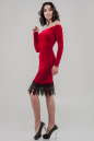 Коктейльное платье футляр красного цвета 2624-1.26 No1|интернет-магазин vvlen.com