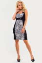 Коктейльное платье футляр черного с белым цвета 1257.2 No1|интернет-магазин vvlen.com