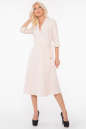 Повседневное платье с расклешённой юбкой молочного цвета 2947.132|интернет-магазин vvlen.com