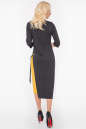 Повседневное платье футляр черное с горчичным цвета 2948.47 No2|интернет-магазин vvlen.com
