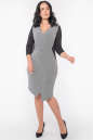 Офисное платье футляр серого с черным цвета 2956.1 No0|интернет-магазин vvlen.com