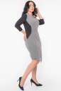 Офисное платье футляр серого с черным цвета 2956.1 No1|интернет-магазин vvlen.com