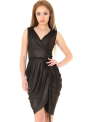 Коктейльное платье с юбкой на запах черного цвета 900.6 No0|интернет-магазин vvlen.com