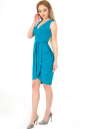 Коктейльное платье с юбкой на запах морской волны цвета 900.6 No2|интернет-магазин vvlen.com
