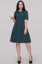 Коктейльное платье с расклешённой юбкой темно-зеленого цвета 501.27 No1|интернет-магазин vvlen.com