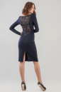 Коктейльное платье футляр темно-синего цвета 2631.47 No2|интернет-магазин vvlen.com
