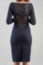 Коктейльное платье футляр темно-синего цвета 2631.47 No3|интернет-магазин vvlen.com