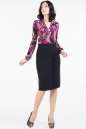 Повседневное платье футляр черного с фиолетовым цвета 530.1 No0|интернет-магазин vvlen.com