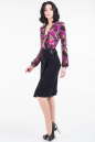 Повседневное платье футляр черного с фиолетовым цвета 530.1 No1|интернет-магазин vvlen.com