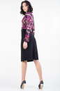 Повседневное платье футляр черного с фиолетовым цвета 530.1 No2|интернет-магазин vvlen.com