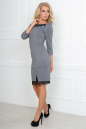Коктейльное платье футляр серого с черным цвета 2479 .47 No2|интернет-магазин vvlen.com