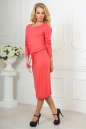 Повседневное платье футляр кораллового цвета 2478.65 No2|интернет-магазин vvlen.com