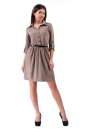 Повседневное платье с расклешённой юбкой бежевого цвета 2112.56 No1|интернет-магазин vvlen.com