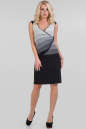 Летнее платье футляр черного с серым цвета 1305.17 No0|интернет-магазин vvlen.com
