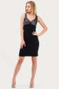 Коктейльное платье-комбинация черного цвета 850.2 No2|интернет-магазин vvlen.com