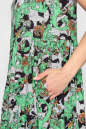 Летнее платье зеленого с черным цвета 2540.84 No3|интернет-магазин vvlen.com