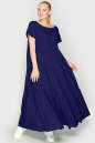 Летнее платье с пышной юбкой темно-синего цвета 345 No0|интернет-магазин vvlen.com