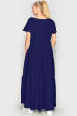 Летнее платье с пышной юбкой темно-синего цвета 345 No2|интернет-магазин vvlen.com