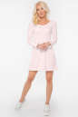 Повседневное платье с расклешённой юбкой бледно-розовый цвета 2961.46 No0|интернет-магазин vvlen.com