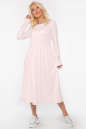 Повседневное платье с расклешённой юбкой бледно-розовый цвета 2961-1.46 No0|интернет-магазин vvlen.com