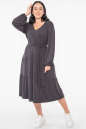 Платье с расклешённой юбкой темно-серого цвета 2959.17  No1|интернет-магазин vvlen.com
