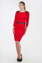 Офисное платье футляр красного цвета 2375 .77 No1|интернет-магазин vvlen.com