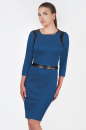 Офисное платье футляр синего цвета 2375.77 No0|интернет-магазин vvlen.com