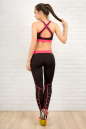 Топ для фитнеса черного с розовым цвета 2315.67 No4|интернет-магазин vvlen.com