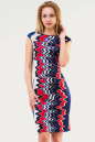 Летнее платье трапеция синего с красным цвета 1319.33 No0|интернет-магазин vvlen.com