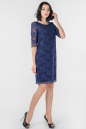 Коктейльное платье трапеция темно-синего цвета 2525-2.12 No1|интернет-магазин vvlen.com