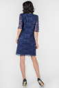 Коктейльное платье трапеция темно-синего цвета 2525-2.12 No2|интернет-магазин vvlen.com
