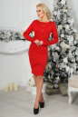 Коктейльное платье футляр красного цвета 2421.47 No1|интернет-магазин vvlen.com