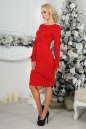 Коктейльное платье футляр красного цвета 2421.47 No2|интернет-магазин vvlen.com