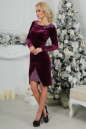 Коктейльное платье футляр сиреневого с черным цвета 2425 .26 No2|интернет-магазин vvlen.com