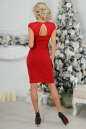 Коктейльное платье футляр красного цвета 2203.47 No3|интернет-магазин vvlen.com