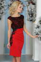 Коктейльное платье футляр красного цвета 1946-1.47|интернет-магазин vvlen.com