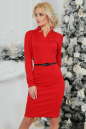 Офисное платье футляр красного цвета 2186.47|интернет-магазин vvlen.com