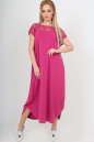 Летнее платье оверсайз малинового цвета 2481-2.17|интернет-магазин vvlen.com